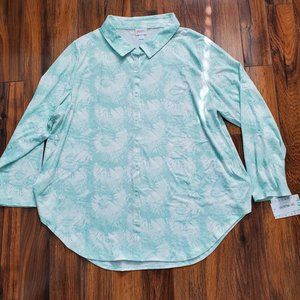 LulaRoe seafoam green Valentina button up - 2XL